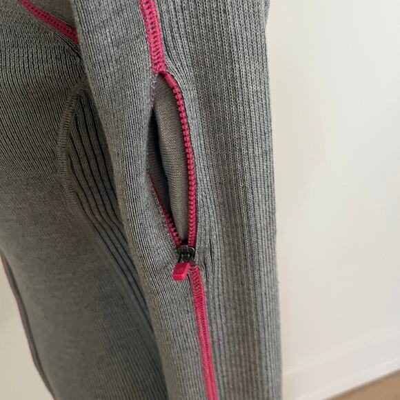 Athleta Women's Giant Slalom Full Zip Sweater Gray Pink Small - Picture 6 of 10